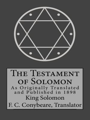 cover image of The Testament of Solomon